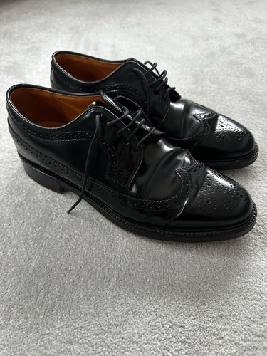 Black leather grenson brogues - black,