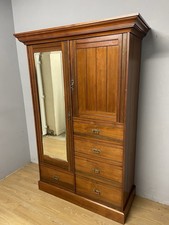 Late C19TH walnut compactum wardrobe in great original condition