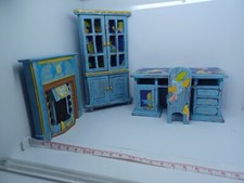 Dollshouse Artisan Restored Smaller Scale Corner Unit, Desk, Chair, Fireplace