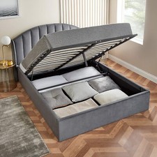 Bed Frame Winged Velvet