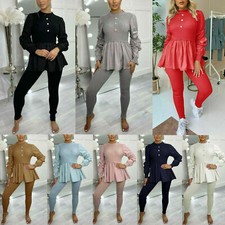 Women's Ribbed Frill Peplum