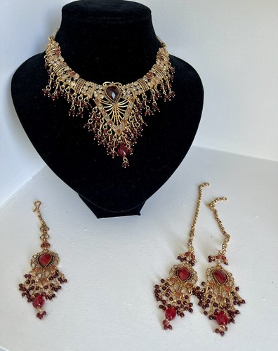 Gold maroon red polki - maroon,
