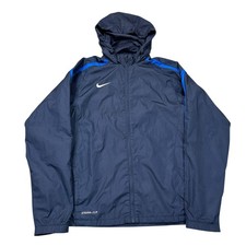 Nike Jacket Hooded Storm-Fit Regular Nylon Windbreaker Blue Mens Medium