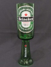 HEINEKEN LAGER / BEER STEMMED CHALICE GLASS GOBLET - 100% RECYCLED! - GREAT GIFT