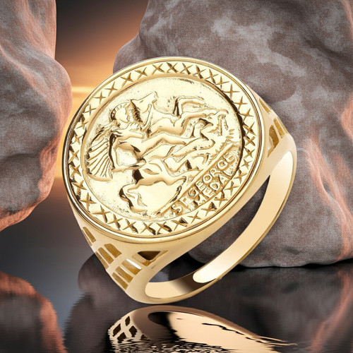 George coin ring 18ct - george,