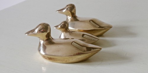 Vintage solid brass ducks - 3,