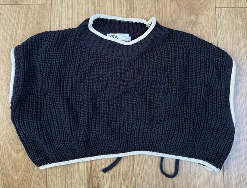 Zara navy cropped knit jumper - knit,