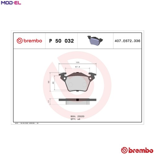 Brake pad set disc - disc,
