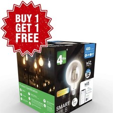 4lite WiZ Connected G125 Smoky White WiFi LED Smart Light Bulb E27 Buy 1+1 Free