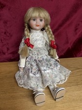 Doll Porcelain sits stands vintage  the Classique Collection Blonde 15in