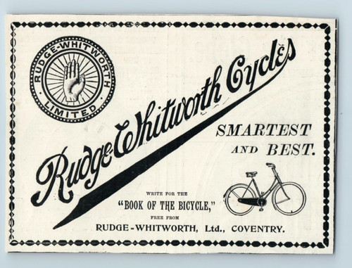 1897 paper advert - 1897, rudge