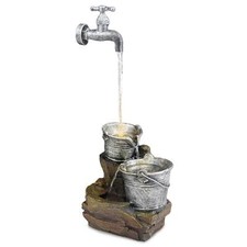 Water Feature Outdoor Indoor LED Fountain Waterfall Garden Decor (Tap)