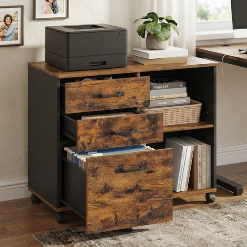 Rustic brown drawer file - rustic,