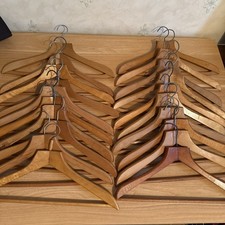 20 Vintage Wooden Hangers With