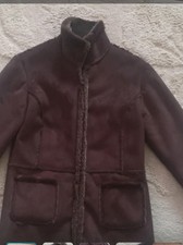 Tu faux sheepskin jacket. Brown. Size 12