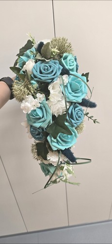 Turquoise blue white - blue, and
