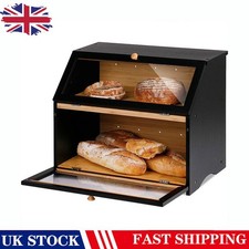 Bamboo Bread Bin Double Layer
