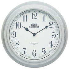Living Nostalgia Wall Clock with Long-lasting Baterry-powered Mechanism -Grey