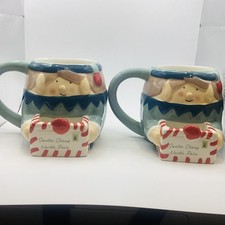 2 Elf Novelty Biscuit Mugs