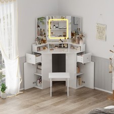 White Corner Dressing Table