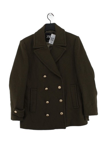 Zara men coat green - m, wool