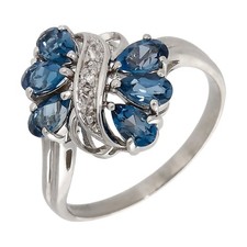 Pre-Owned 9ct White Gold Blue