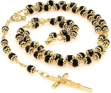 Rosary Necklace Black Onyx