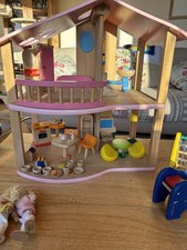 Pintoy Pink Wooden Dolls House