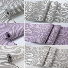 Modern Abstract Stripes Wallpaper Geometric Textured WallPaper for LivingRoom UK