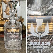 ?EDINBURGH THISTLE BELL’S SCOTTISH OPEN GOLF TROHPY Cut Glass DECANTER SIGNED