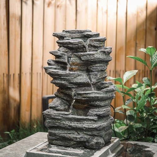 Natural slate garden water - natural,