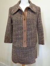 JESIRE BROWN MULTI SKIRT SUIT