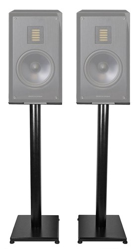 Pair black steel speaker - pair,
