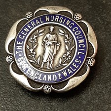 General Nursing Council For England & Wales SRN  BADGE Silver Hallmark (1935)