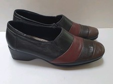 Ladies Size UK 6 Pavers Leather Court Shoes Comforts  Elasticated Multi Vgc Low