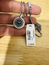 Emporio Armani Stainless Steel Necklace with Black + Silver Pendent EGS2725040