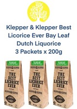 3 x 200g Klepper & Klepper Best Licorice Ever Bay Leaf Dutch Liquorice BBE05/25