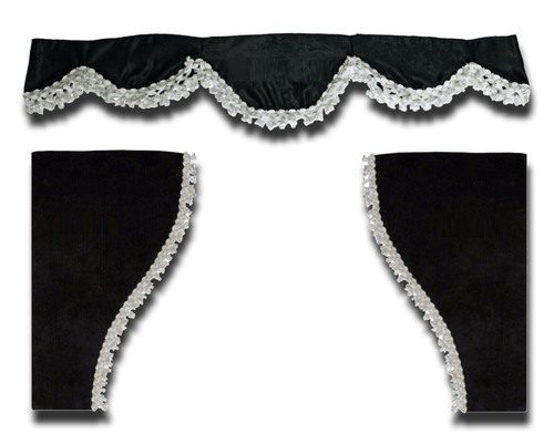 Black plush curtains - black,
