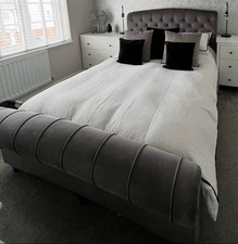 Dreams Ellis Grey Velvet Bed