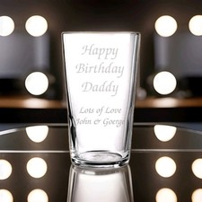 PERSONALISED ENGRAVED 30th PINT GLASS BEER GLASS 18th 21st 40th Birthday Giftbox