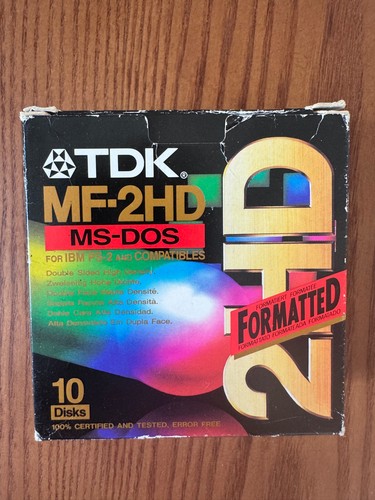 Tdk 2hd dos floppy disks - tdk, ms-dos