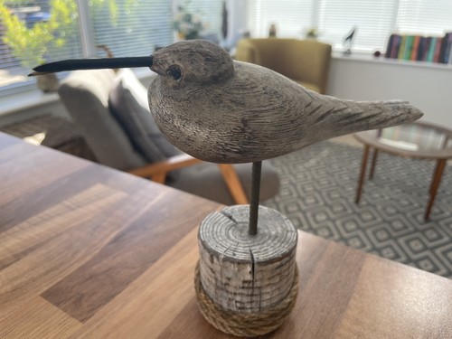 Vintage hand carved gull - carved, shore