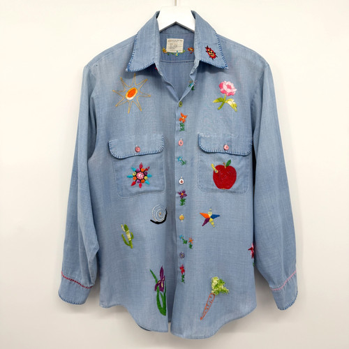 Vintage 70s hand - vintage, embroidered