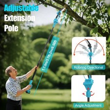 Telescopic Pole Chainsaw Long Reach Electric Tree Pruner Trimmer Branch Cutter 