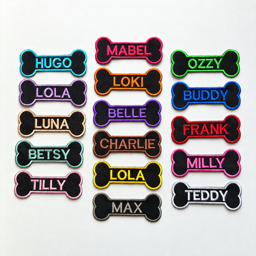 Personalised embroidered bone - personalised,
