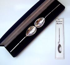 1960 & 1971 STERLING SILVER PAIR OF REPLICA ROMAN PERIOD OYSTER CORINIUM SPOONS