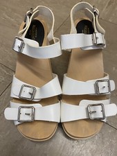 Swedish Hasbeens EU 39/ UK 6 Buckle Sandals White Clogs Worn Once Briefly