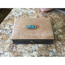 CUIRMAN PARIS  Mens Jewelry Box Valet Dresser leather/deer hide top