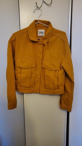 Mustard zara denim jacket size - zara,