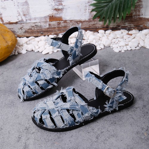 Ladies frayed denim - ladies,